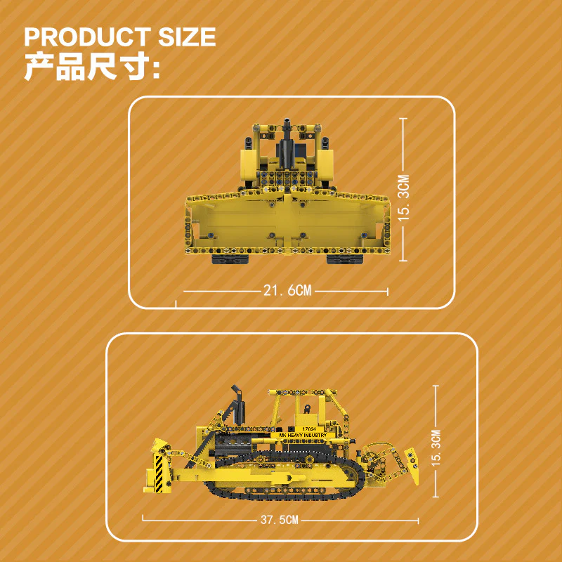 1003PCS MOULDKING 17024 D8K Bulldozer - Image 4
