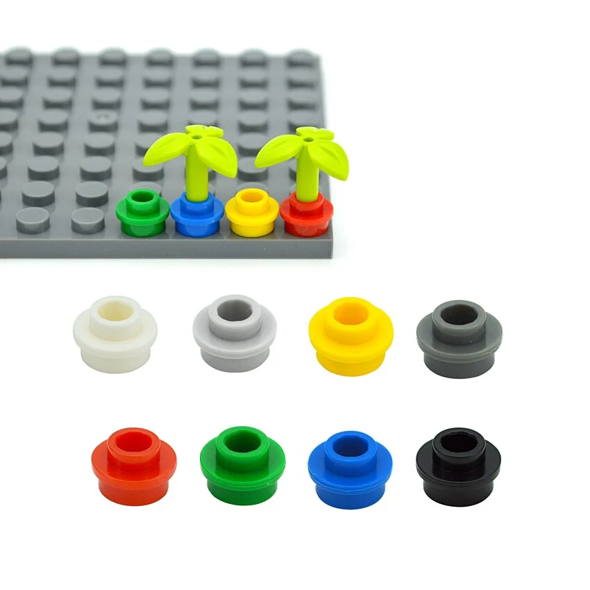 100pcs 1*1  Round Plates With Open MOC Bricks 85861 28626 - Image 2