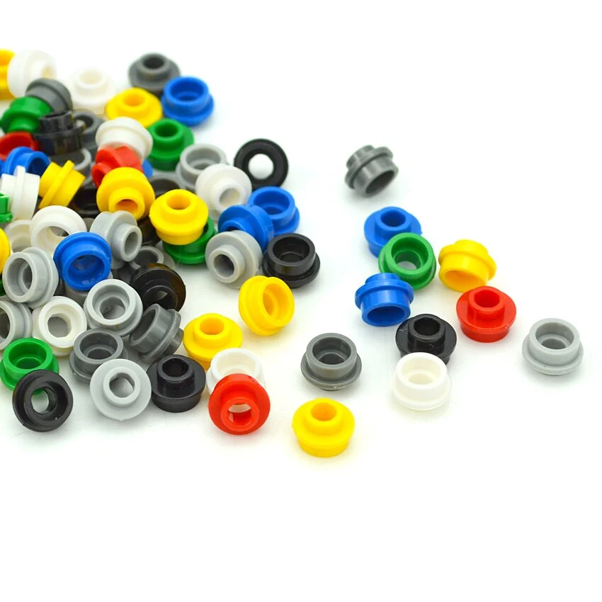 100pcs 1*1  Round Plates With Open MOC Bricks 85861 28626 - Image 3