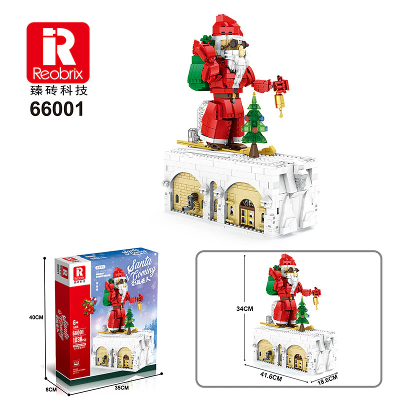 1039pcs Reobrix 66001 Santa Coming - Image 5