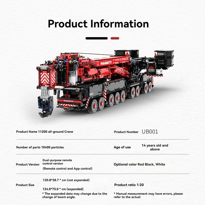 10400pcs/11660pcs Ubricks UB001 Liebherr LTM11200 Construction Crane （2026 updated version） - Image 5