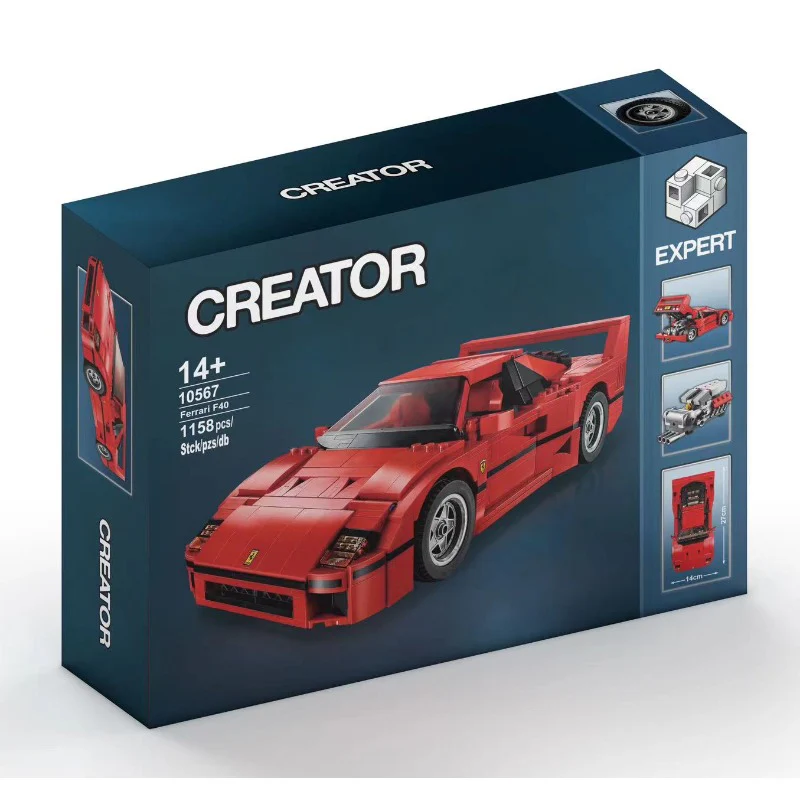 1157pcs Technic Series F40 sports car - Image 2