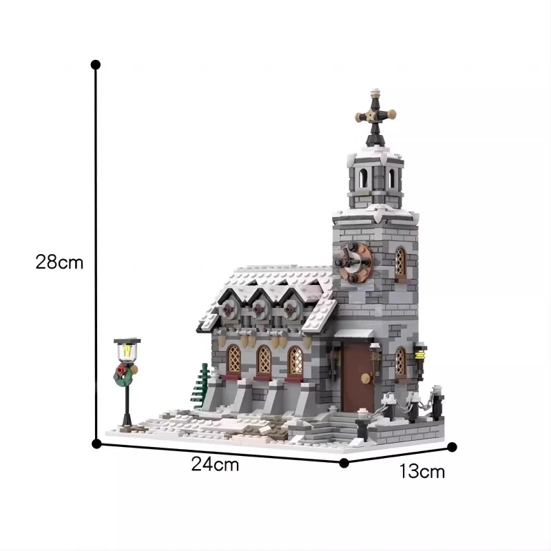 1074pcs MOC-58208 Little Winter Church - Image 2