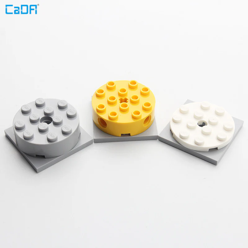 10pcs Cada 60474/6222/61485 Brick Round 4x4 with 4 Side Pin Holes and Center Axle Hole - Image 6