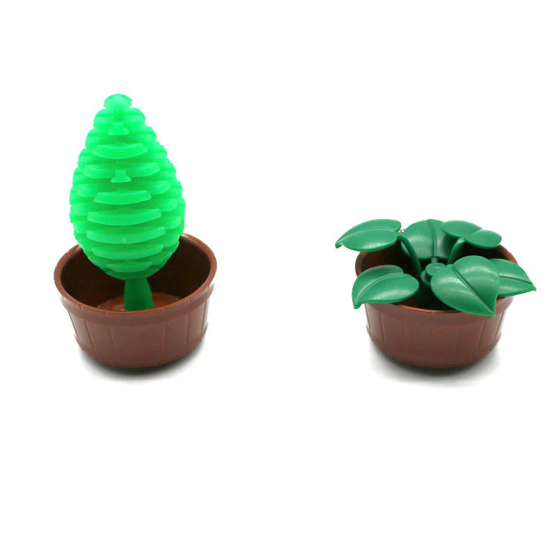 10PCS 5*5*2 Flower Pot With Holes MOC Bricks 64951 - Image 2