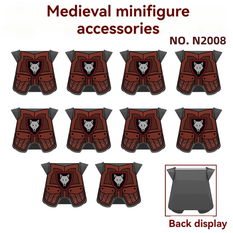 10pcs N2007-2010 medieval castle knight armor minifigures accessories - Image 3