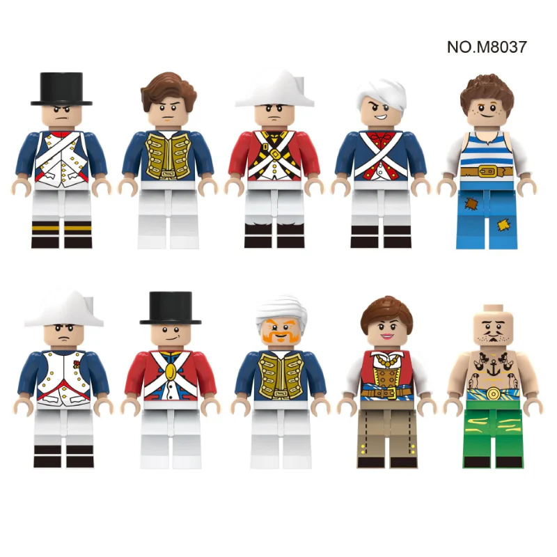 10pcs Professional Minifigure Pirate Sailor Captain Chef - Image 2