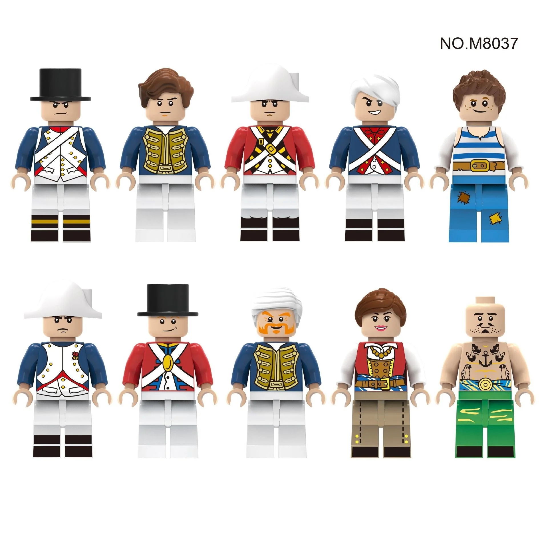 10pcs Professional Minifigure Pirate Sailor Captain Chef - Image 5