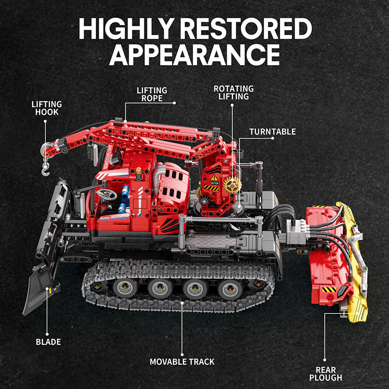 1100PCS RB22019 Reobrix Snow Groomer Car - Image 3