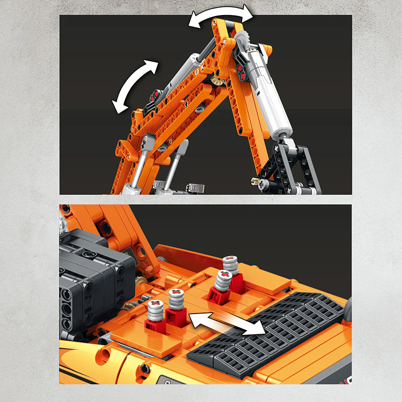 1106pcs Reobrix 22003 Mechanical Forklift with power pack - Image 4