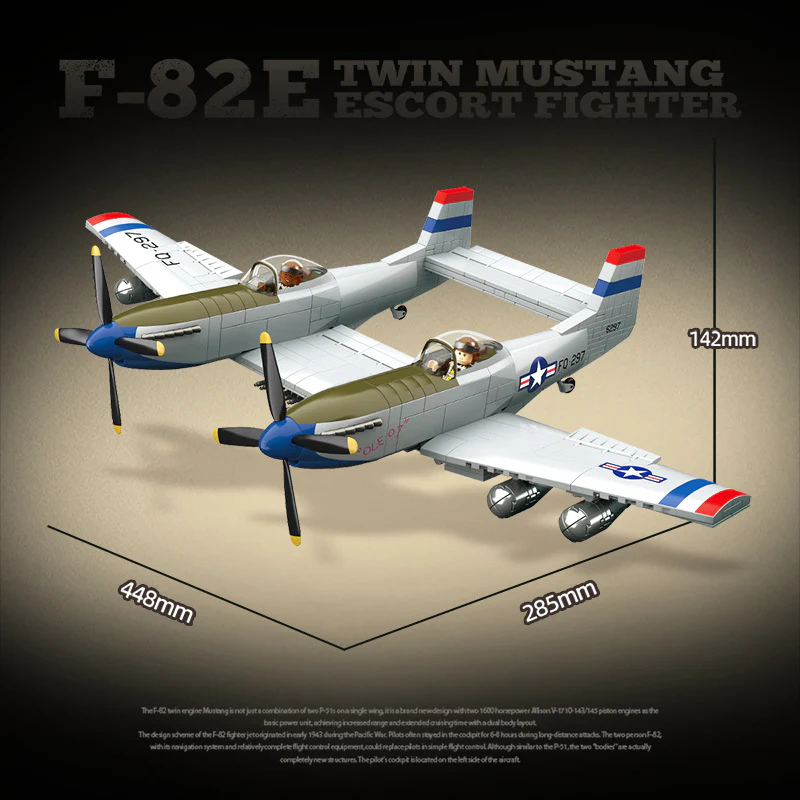 1107pcs QUANGUAN 100281 F-82E TWIN MUSTANG ESCORT FIGHTER - Image 3