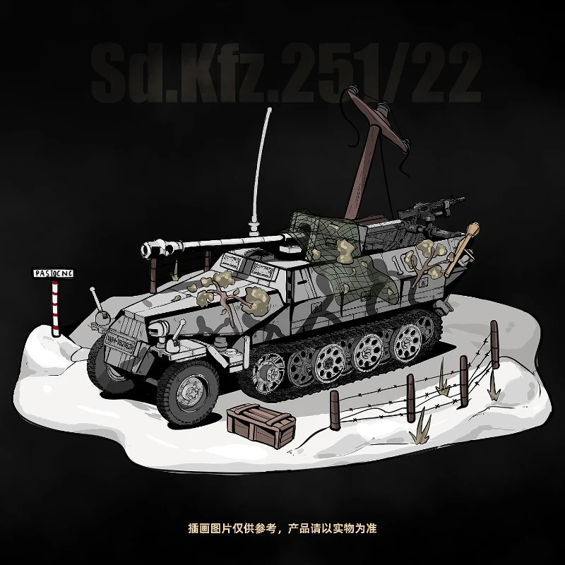 1123pcs QUANGUAN 100320 Sd.Kfz.251/22 Ausf.D "PAKWAGEN" 1:28 - Image 4