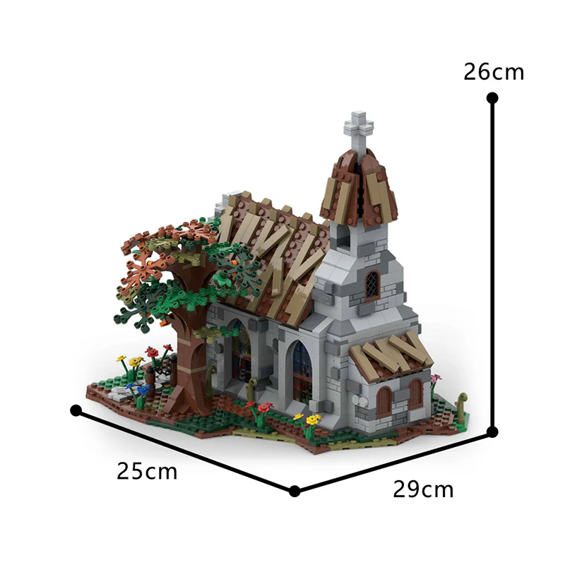 1124PCS   MOC-63955 Village Churchby McGreedy - Image 3
