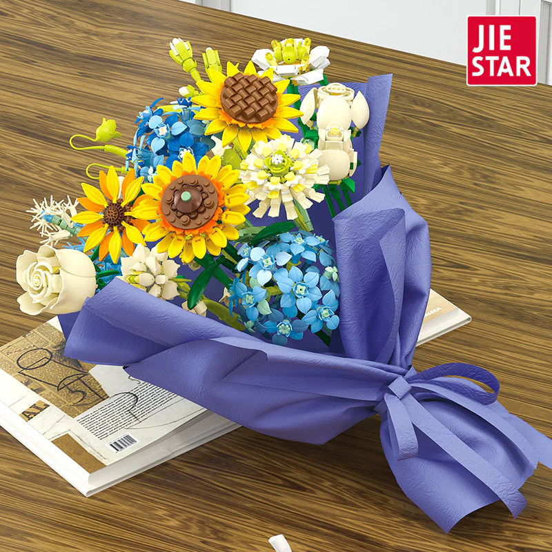 1124pcs JIESTAR JJ9196 Sunflower Bouquet - Image 2
