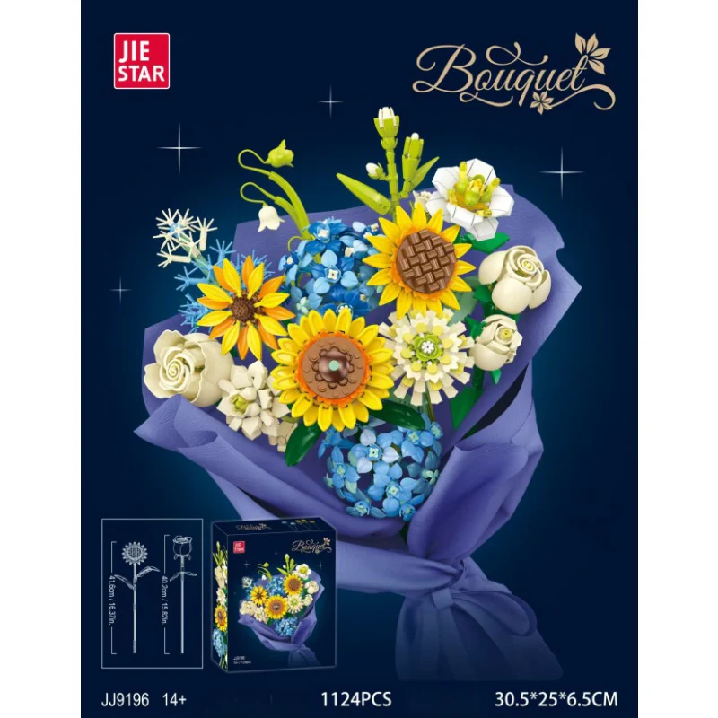 1124pcs JIESTAR JJ9196 Sunflower Bouquet - Image 3
