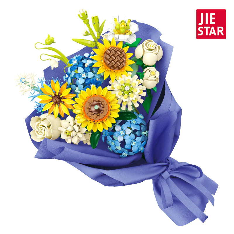 1124pcs JIESTAR JJ9196 Sunflower Bouquet - Image 7