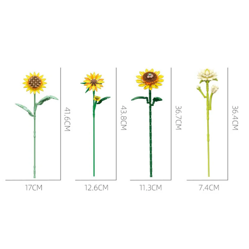 1124pcs JIESTAR JJ9196 Sunflower Bouquet - Image 8
