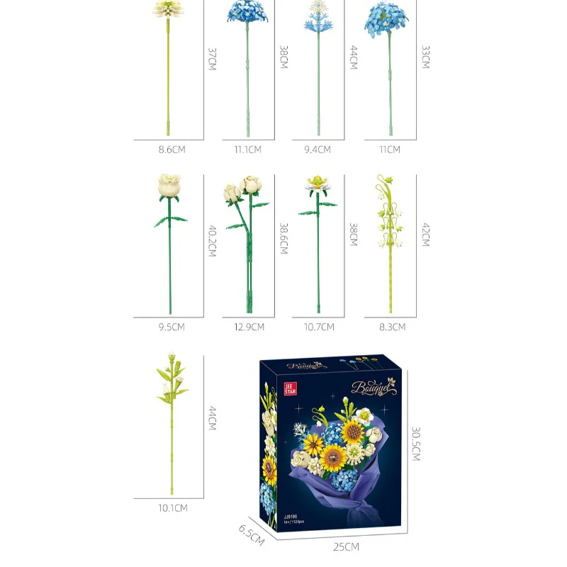 1124pcs JIESTAR JJ9196 Sunflower Bouquet - Image 9