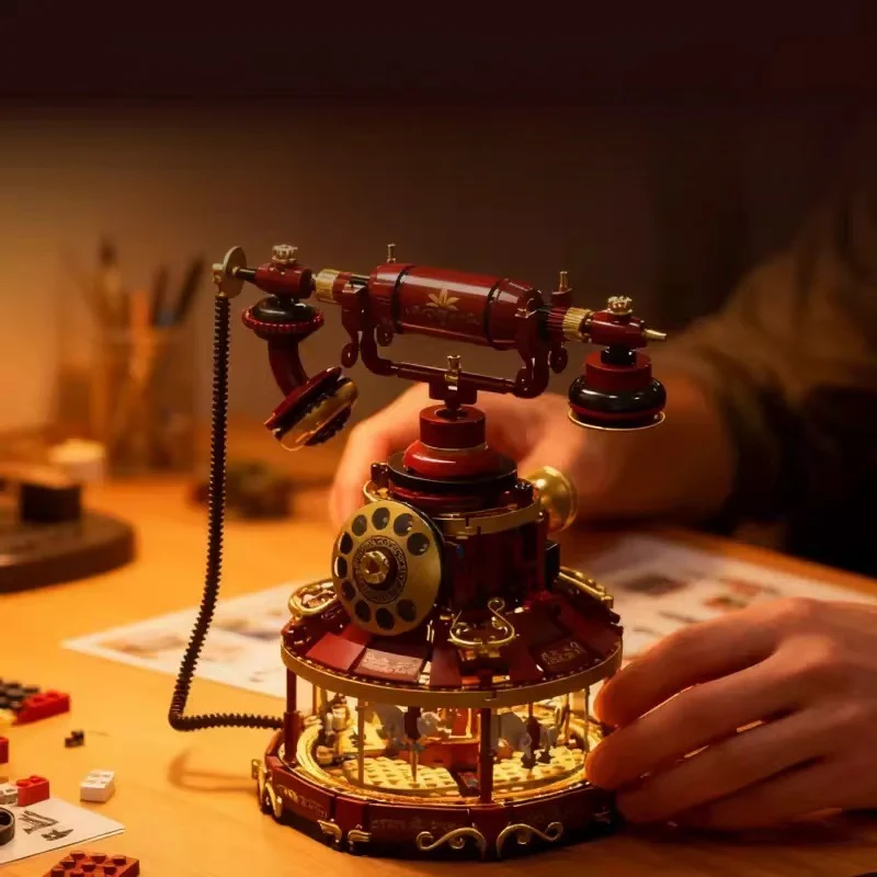 1130pcs HUIYOYOYI H1014 DREAMY VINTAGE TELEPHONE CAROUSEL - Image 3