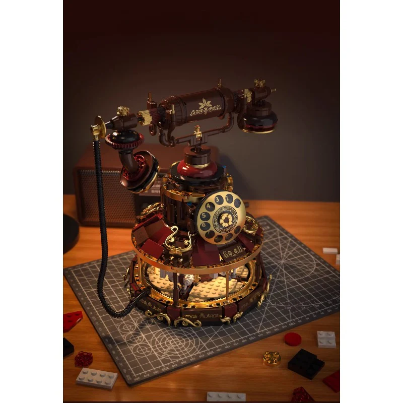 1130pcs HUIYOYOYI H1014 DREAMY VINTAGE TELEPHONE CAROUSEL - Image 5
