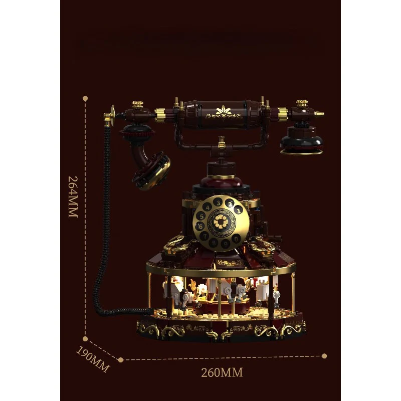1130pcs HUIYOYOYI H1014 DREAMY VINTAGE TELEPHONE CAROUSEL - Image 6