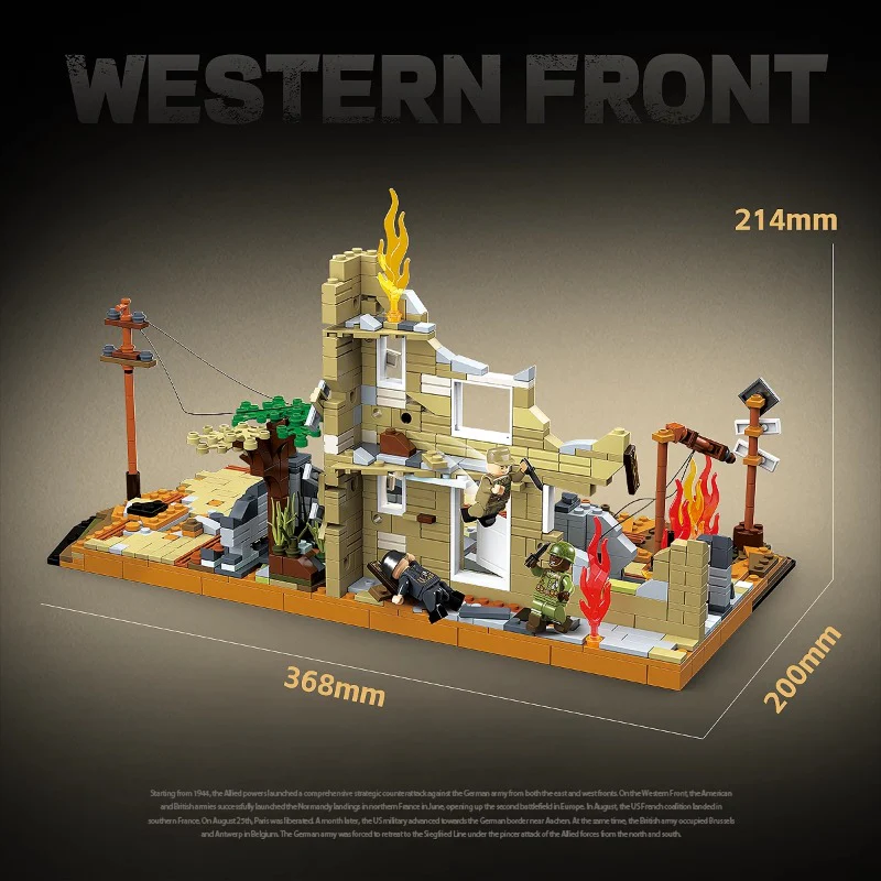 1145 pcs QUANGUAN 100280 Western Front Urban Battle - Image 4