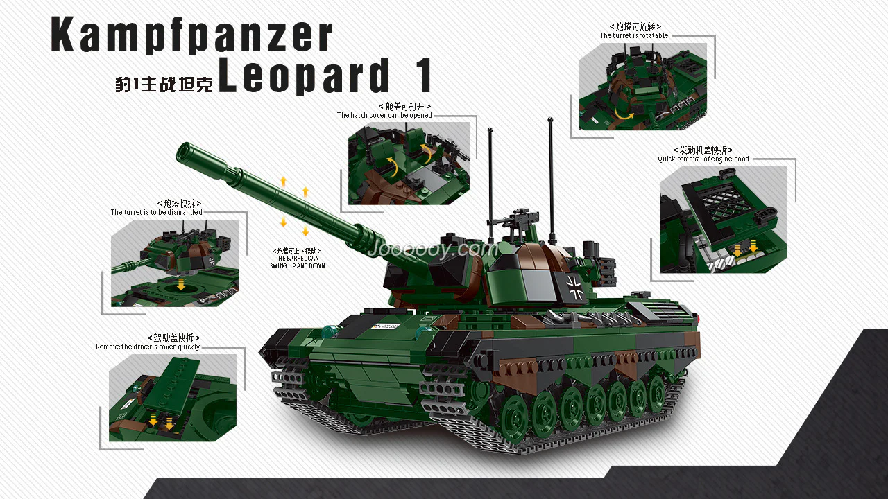 1145PCS XB06049 Leopard 1 main battle tank - Image 3