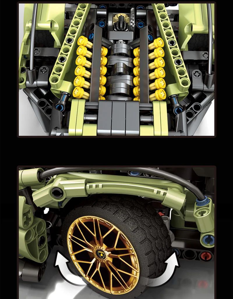 1148PCS 9915 Lamborghini V12 - Image 4