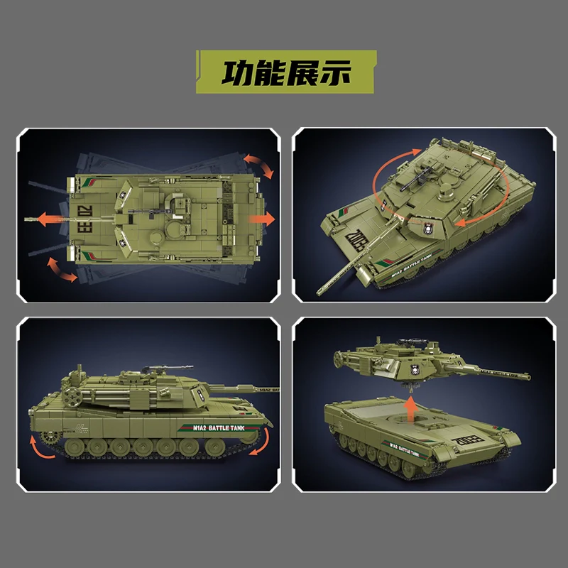 1168pcs Mouldking 20033 MIA2 Main Battle Tank Electric Version - Image 4