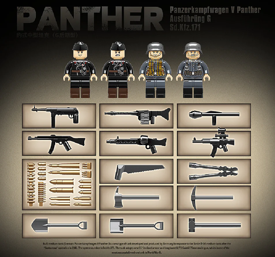 1180PCS QUANGUAN 100246 Panther Ausfuhrung G Sd.Kfz.171 - Image 3