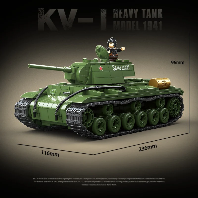 1192pcs QUANGUAN 100253 KV-1 Heavy Tank 1941 - Image 2