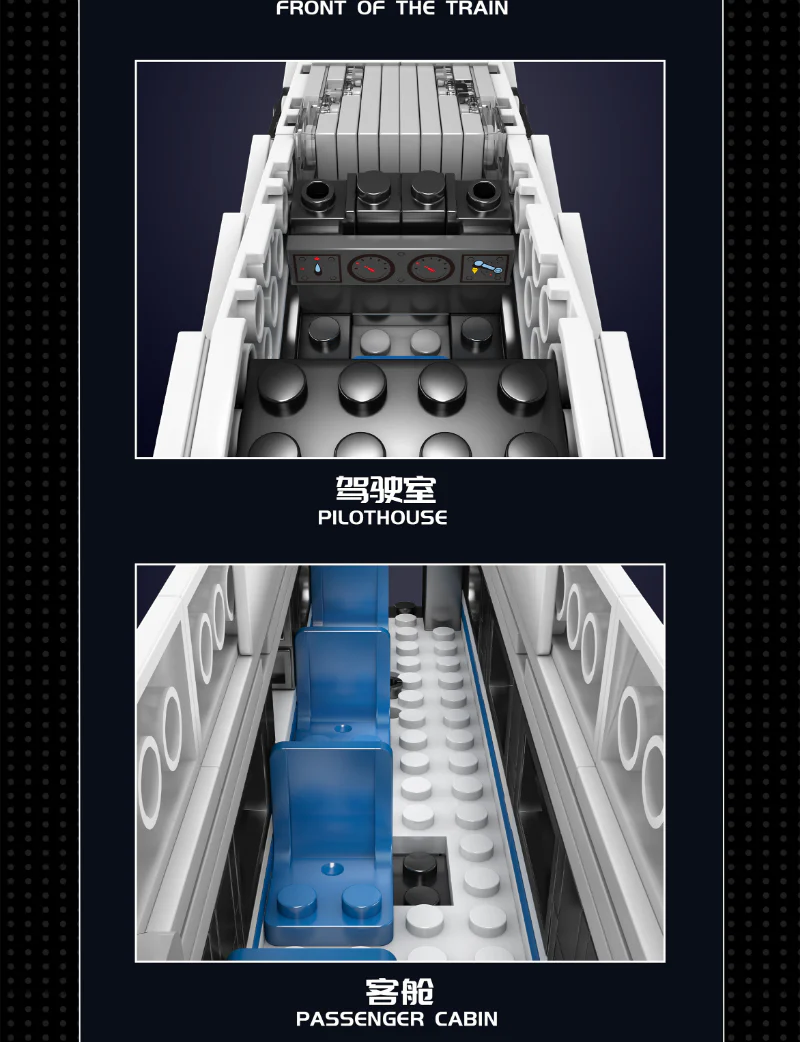 1211PCS MOULDKING 12021 CRH380A High-speed Train with RWY Module - Image 4