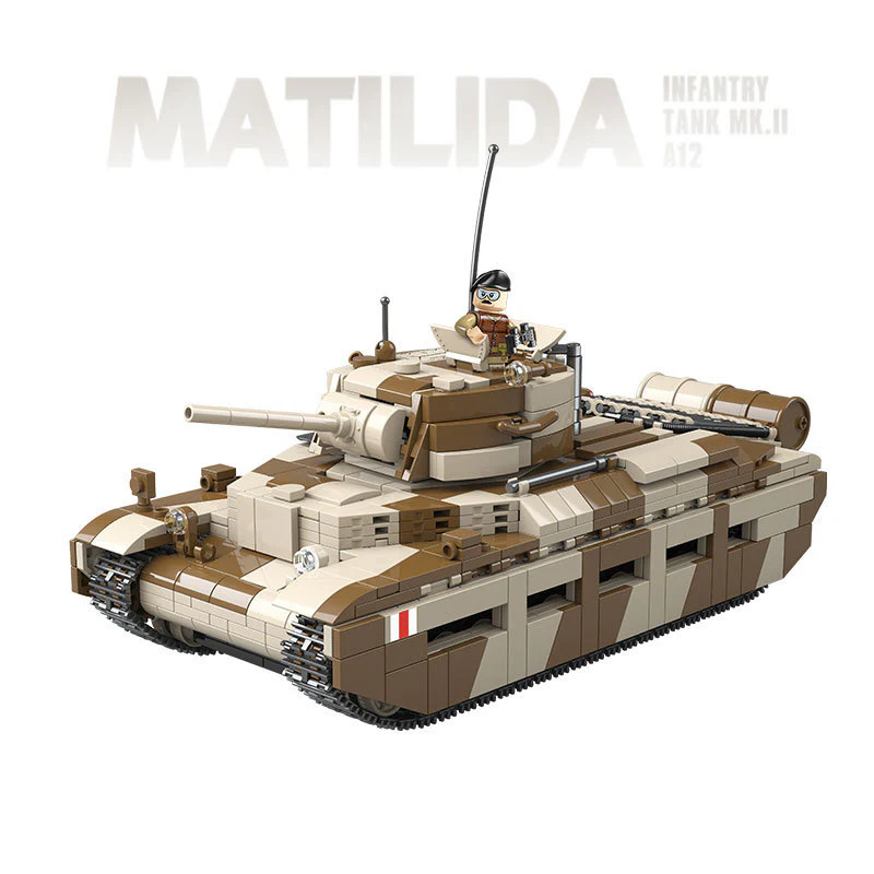 1211PCS QUANGUAN 100236 Matilida Infantry Tank MK.II A12 - Image 5