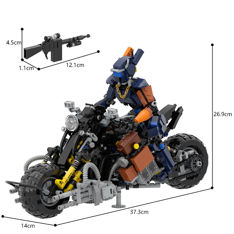 1212pcs MOC Chappie(Chappie and his bike) - Image 7
