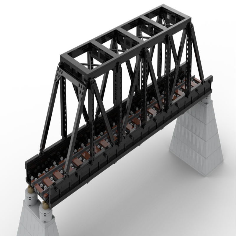 1224pcs MOC-51141 Iron Truss Railway Bridge - Image 4