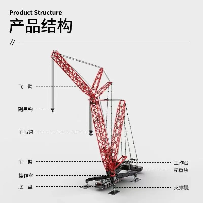 12294pcs Ubricks LG1750 Lattice boom crane - Image 9