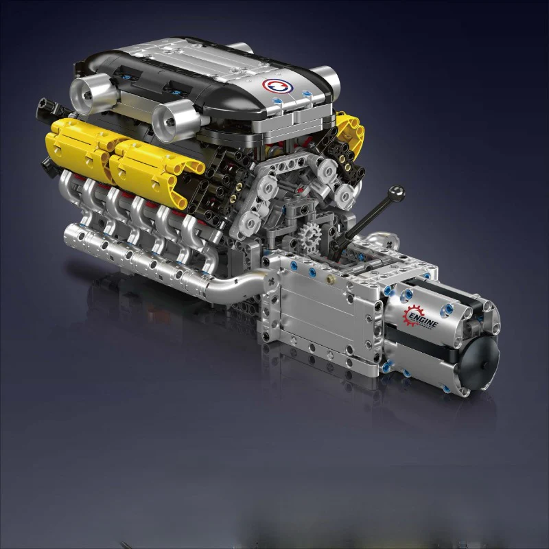 1260 pcs MouldKing 10202 Lambo Supercar V12 Engine + Transmission (motor drive) - Image 5