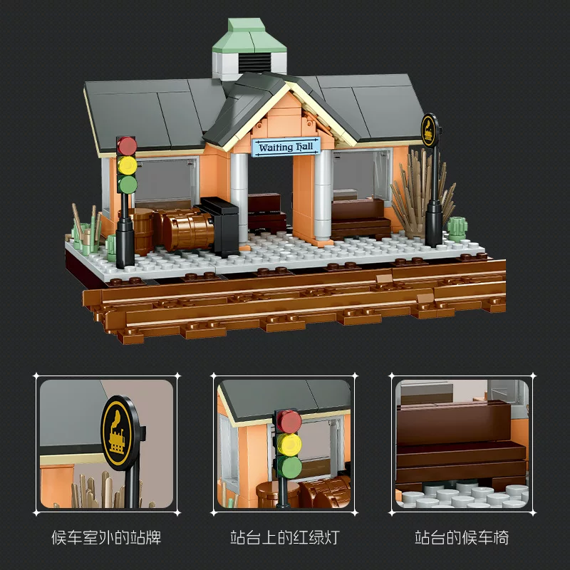 1277pcs JIESTAR Steam Train - Image 3
