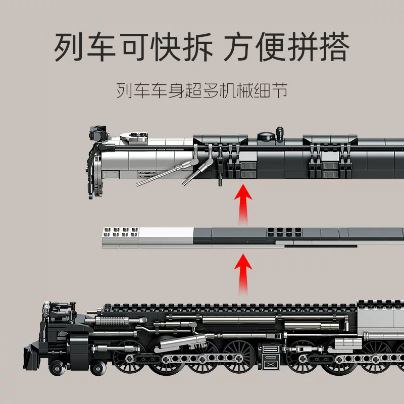 1277pcs JIESTAR Steam Train - Image 4