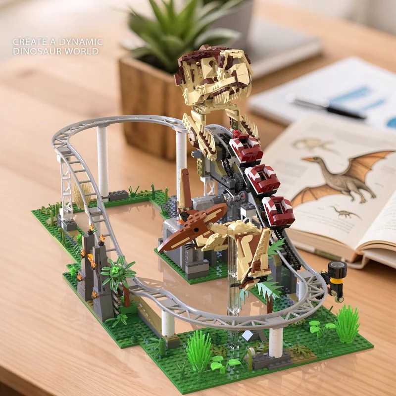 1291pcs JIESTAR 66134 Dinosaur Roller Coaster - Image 2