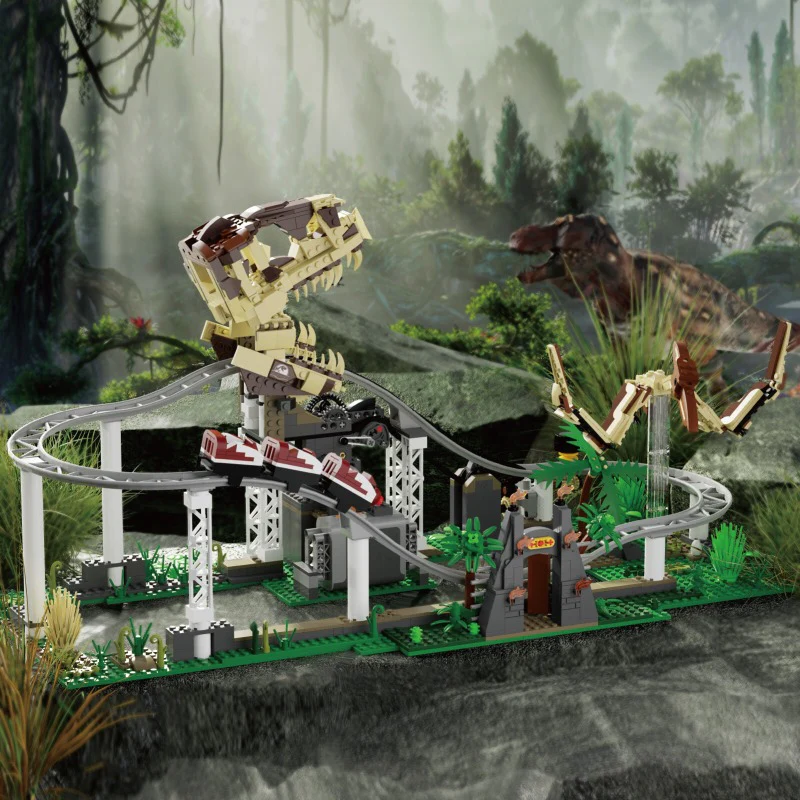 1291pcs JIESTAR 66134 Dinosaur Roller Coaster - Image 3