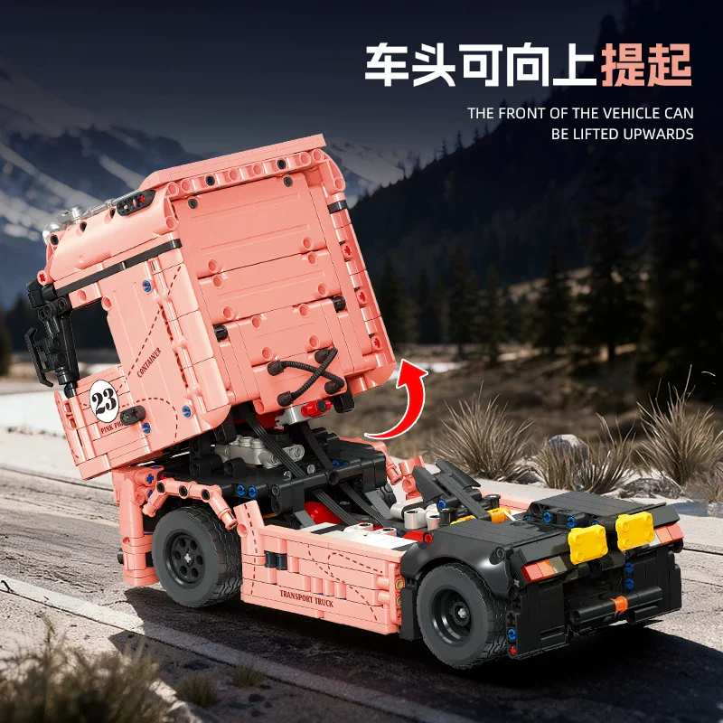 1296pcs JIESTAR JJ9224 Semi Truck Tractor – Pink Pig - Image 3
