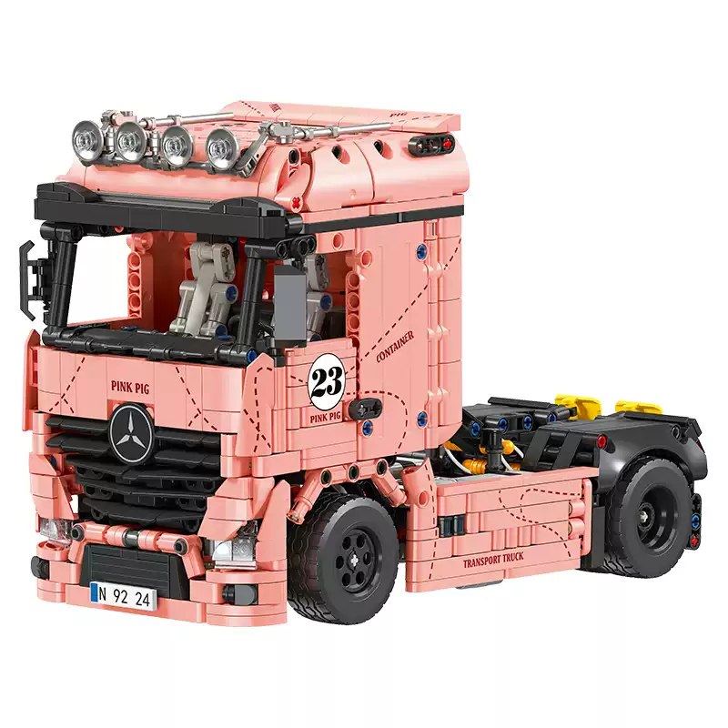 1296pcs JIESTAR JJ9224 Semi Truck Tractor – Pink Pig - Image 6