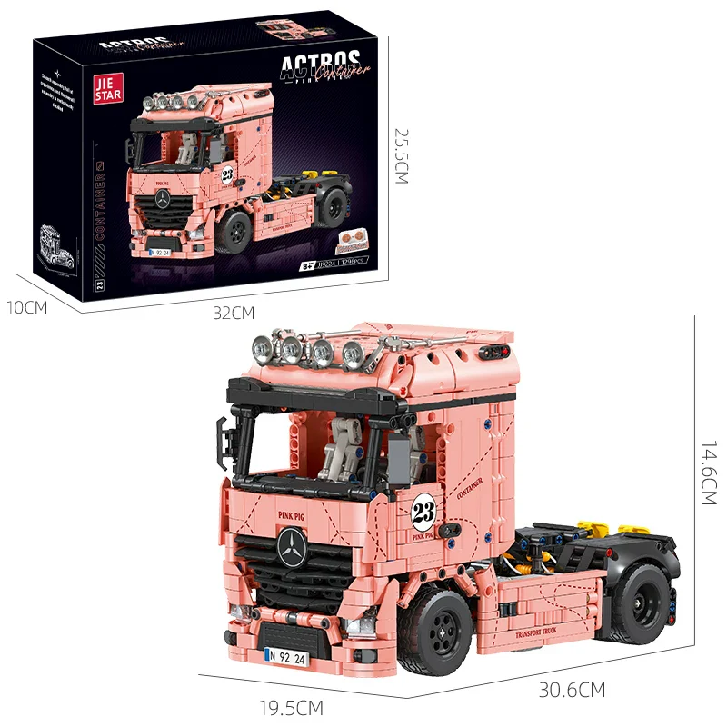 1296pcs JIESTAR JJ9224 Semi Truck Tractor – Pink Pig - Image 7