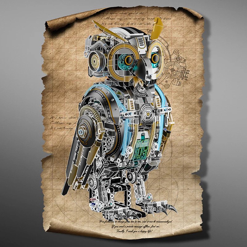 1296pcs MJi 13094 Mechanical Owl - Image 5