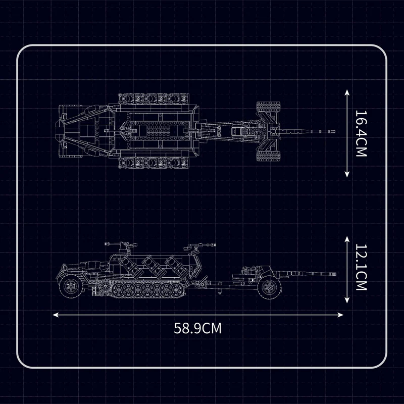 1298 pcs MouldKing 20027 SD.KFZ.251/1 - Image 4