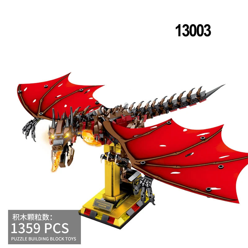 MJi 13003 13004 3005 13006 Puzzle Building Block Dragon Series Figures Creative Collection For Children's Toy - Image 11