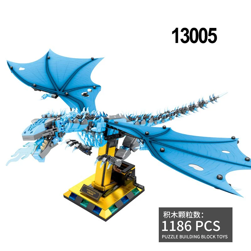 MJi 13003 13004 3005 13006 Puzzle Building Block Dragon Series Figures Creative Collection For Children's Toy - Image 4