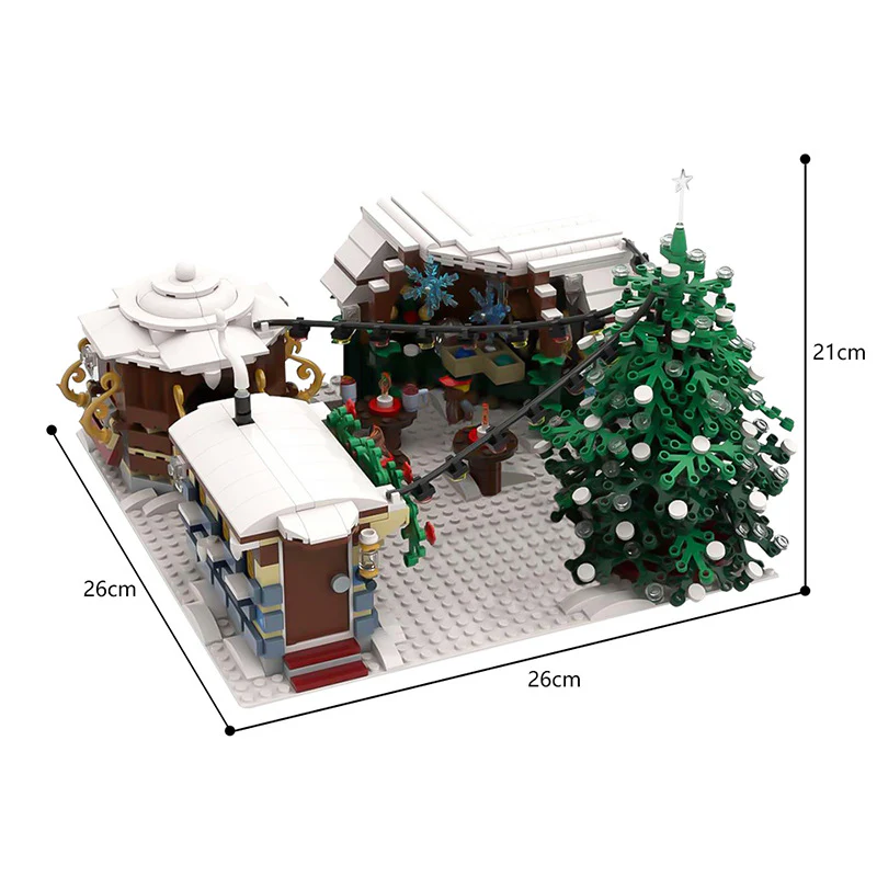 1302pcs MOC-52465 Winter Village Christmas Market - Image 4