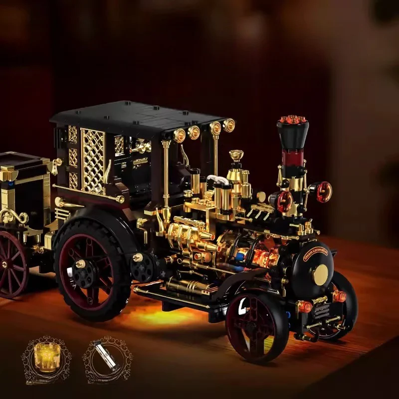 1331pcs HUIYOYOYI H1003 Retro Mechanical Steam Car - Image 2